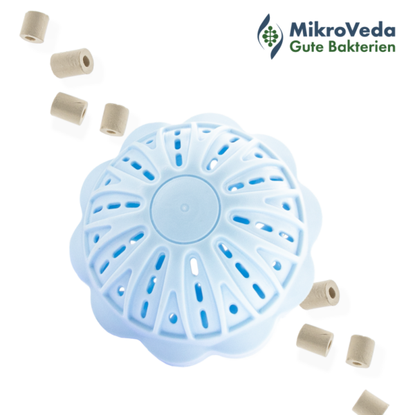 MikroVeda Waschkugel EM Keramik im Inneren der Waschkugel erhöhen die Waschkraft des Wassers und erhöhen den pH-Wert des Wassers