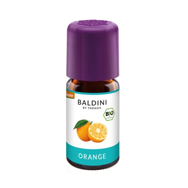 Orangenöl BIO Baldini, der süß fruchtige erwärmende Duft von Orange hat die Kraft, bei Nervosität und Stress die Spannung zu nehmen.