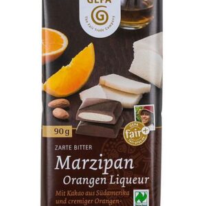 Bitterschokolade Marzipan Orangenlikör Curacao Kakao Vollrohrzucker aus Fairem Handel feines Honig-Marzipan aus kbA