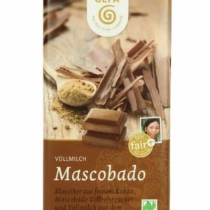 Mascobado Bio Vollmilchschokolade zartschmelzend dezente Süße Karamellnote des reinen Mascobado Vollrohrzuckers fair produziert und gehandelt