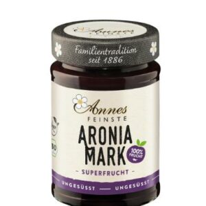 Aroniamark Annes Feinste Bio hergestellt aus 100% Aroniabeeren zarte Konsistenz und einzigartiger Geschmack natürlicher Zucker der Frucht
