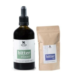 Bitter-Elixier – das Original nach Apotheker Greiff und Bittertee Frauenpower aus Heilpflanzen in Kombination für Ihre Gesundheit