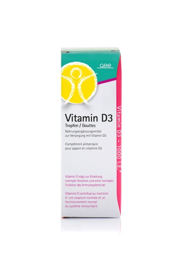 Vitamin D3 Tropfen 50 ml GSE Nahrungsergänzungsmittel mit Vitamin D3 aus natürlichem Cholecalciferol aus Lanolin und Kokos MCT-Öl